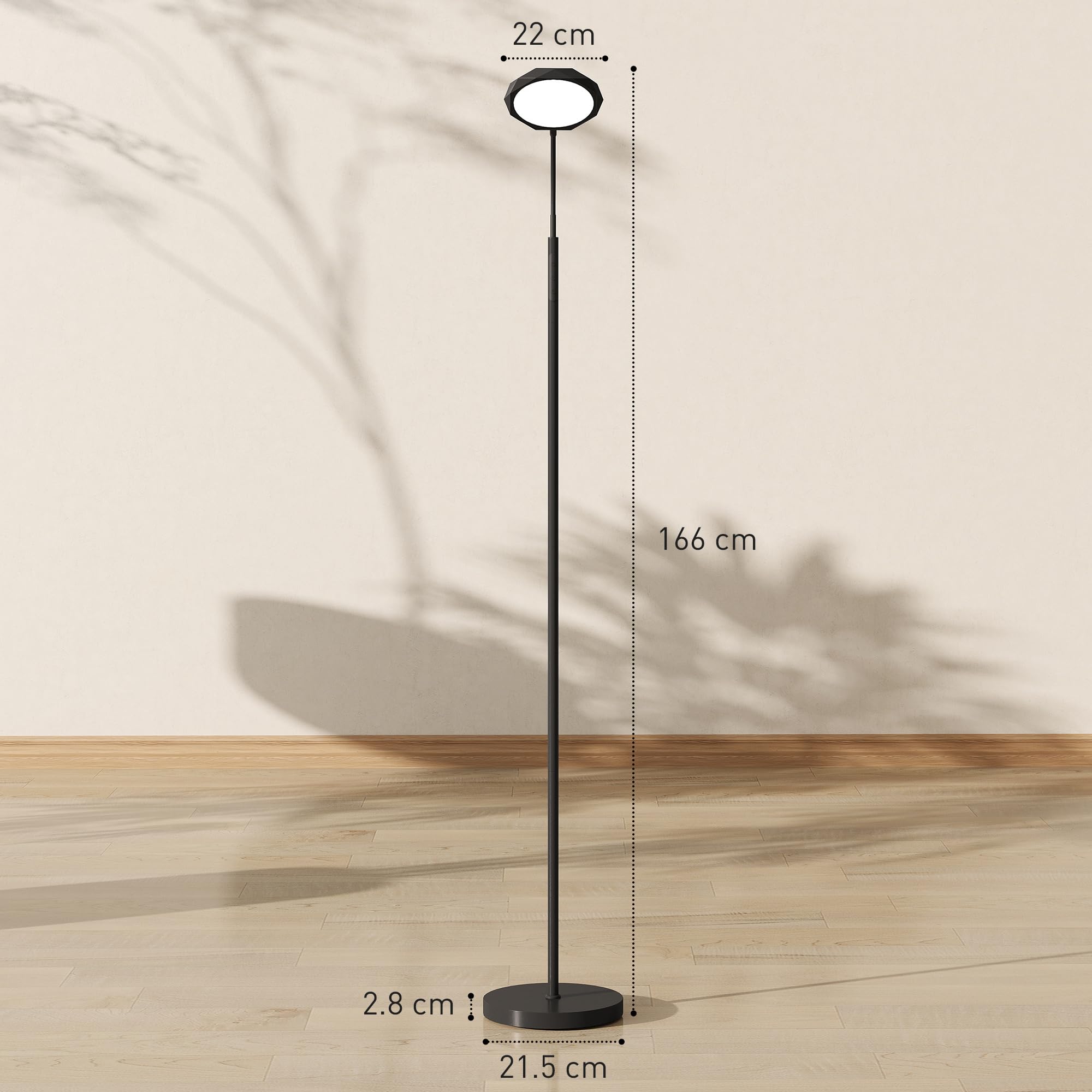 HOMCOM Lampe à LED réglable avec télécommande magnétique Noir