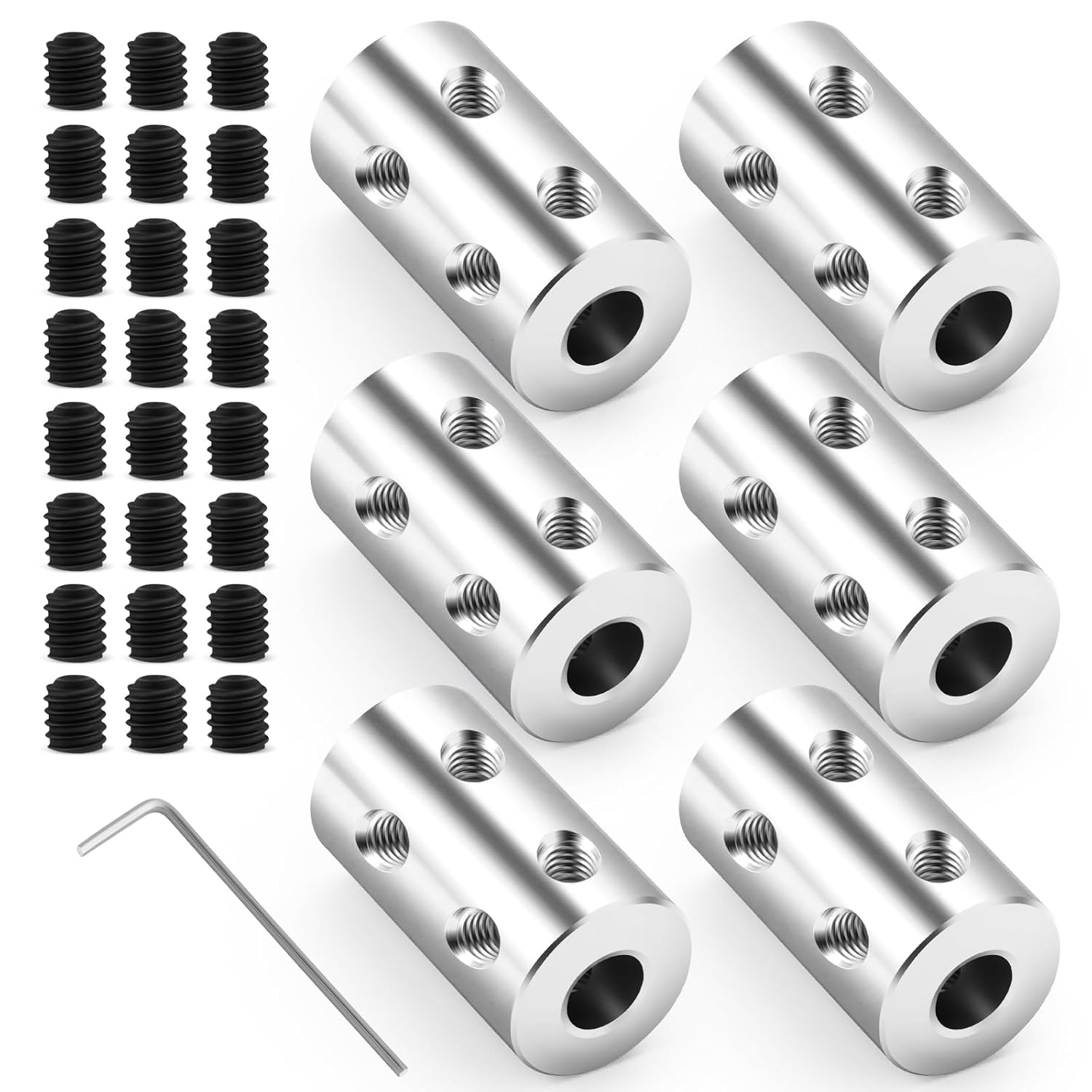 6pcs 5mm to 5mm Shaft Coupler, Rigid Set Screw Couplings, Motor Shaft Coupler