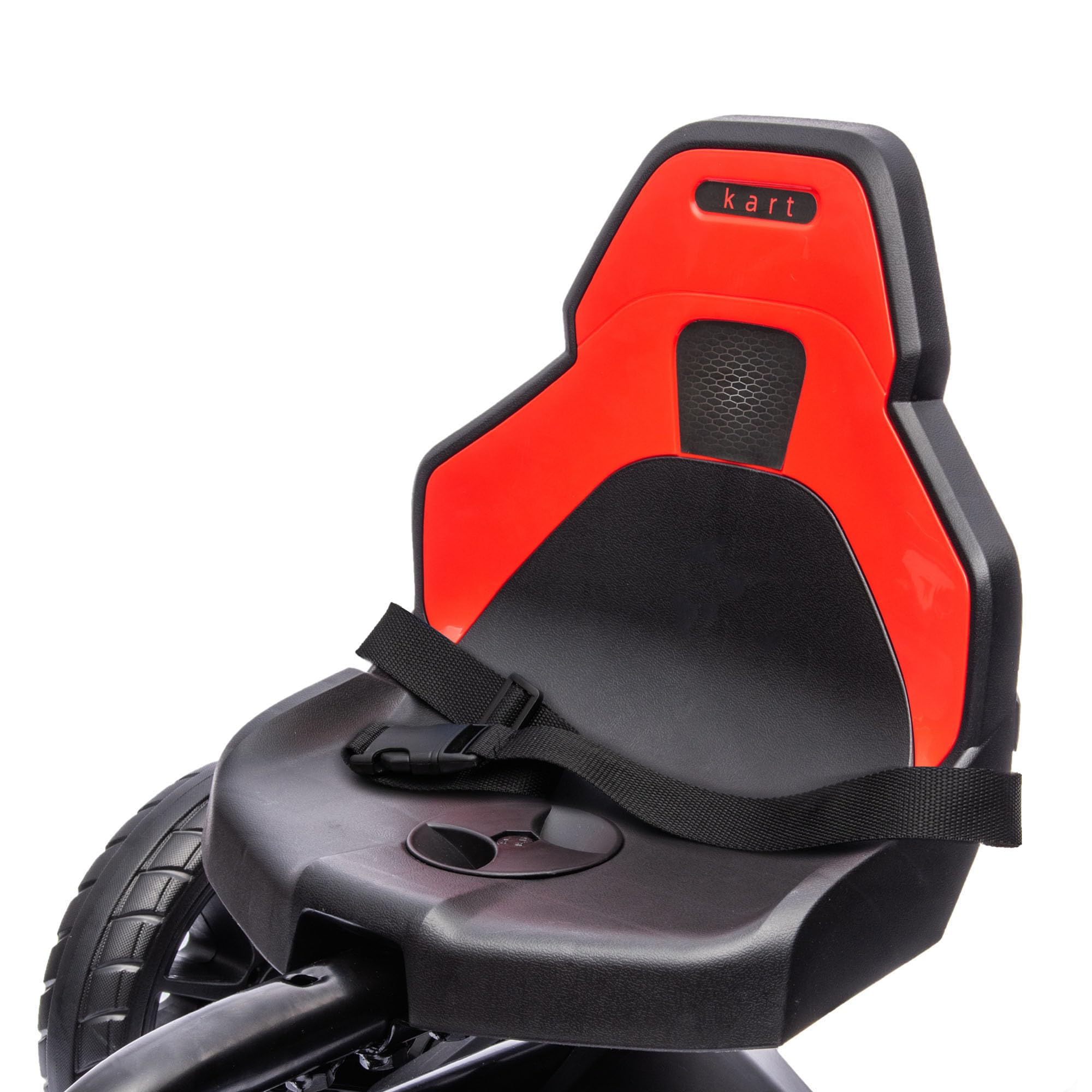 HOMCOM Kart na pedały dla dzieci, go-Kart z regulowanym siedziskiem 4-pozycyjnym, ciche koła EVA, 100 x 58 x 58,5 cm, rower i pojazd dziecięcy, czerwony i czarny