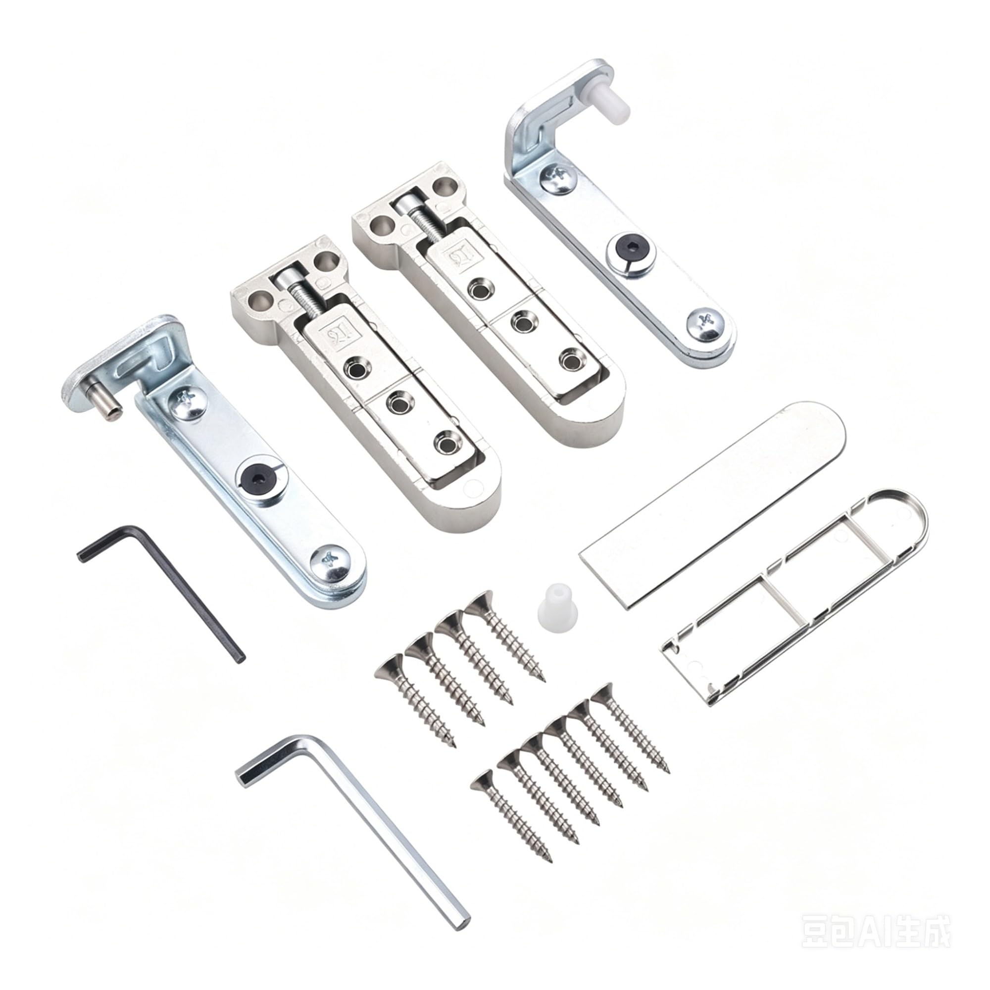 Adjustable Hinges 2Pcs 3D Swivel Concealed Hinge for Household Invisible Furniture Door Hardware(Silver)