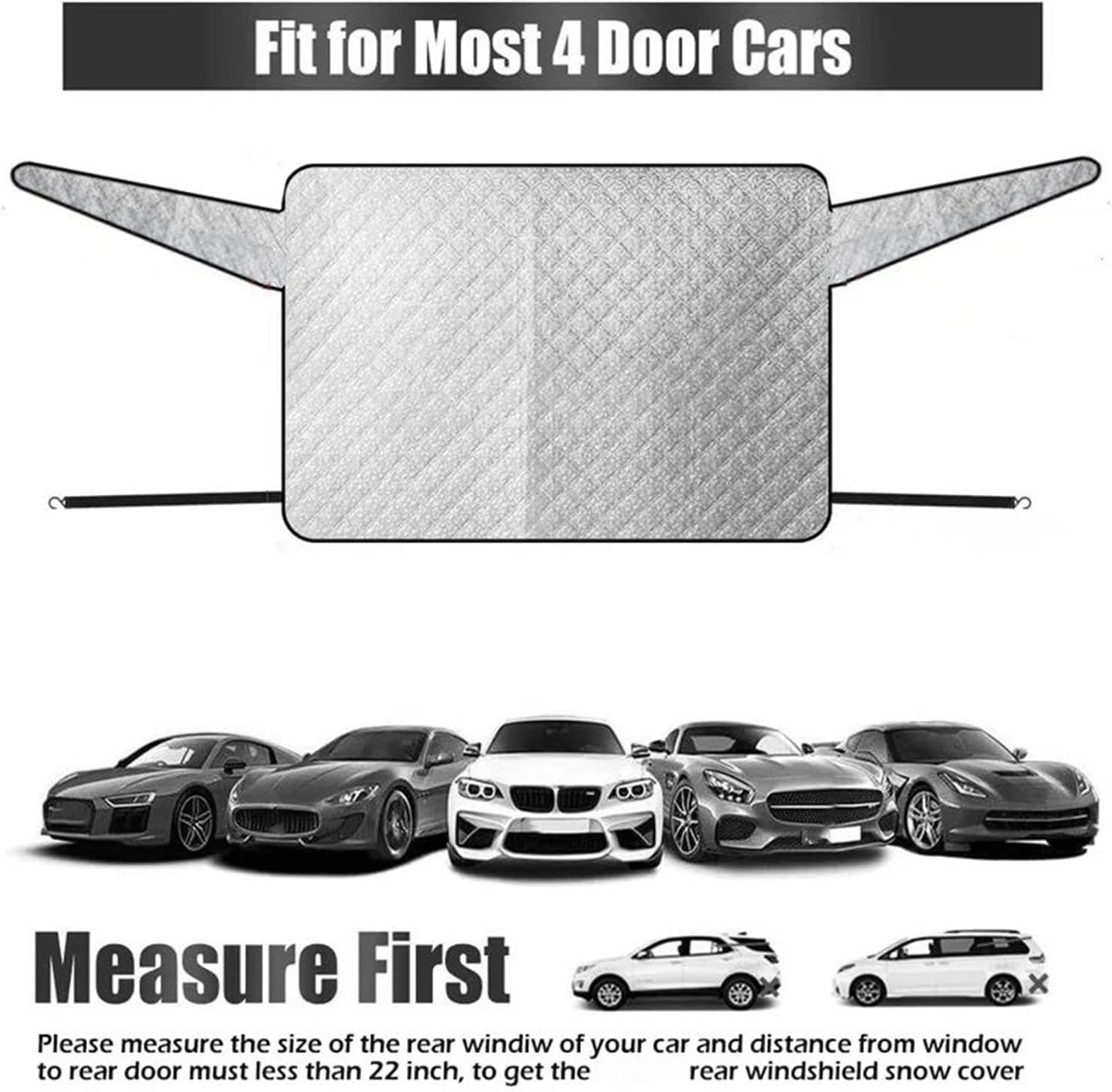 Snow Protection for Cars Car Rear Windshield Cover Snow Covers Protector Window Sun Shade Invisible Magnet Sunshade Universal Awning