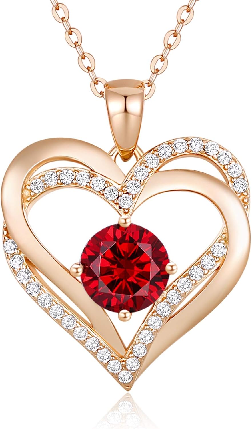 LOUISA SECRET Love Heart Necklaces for Women 925 Sterling Silver Rose