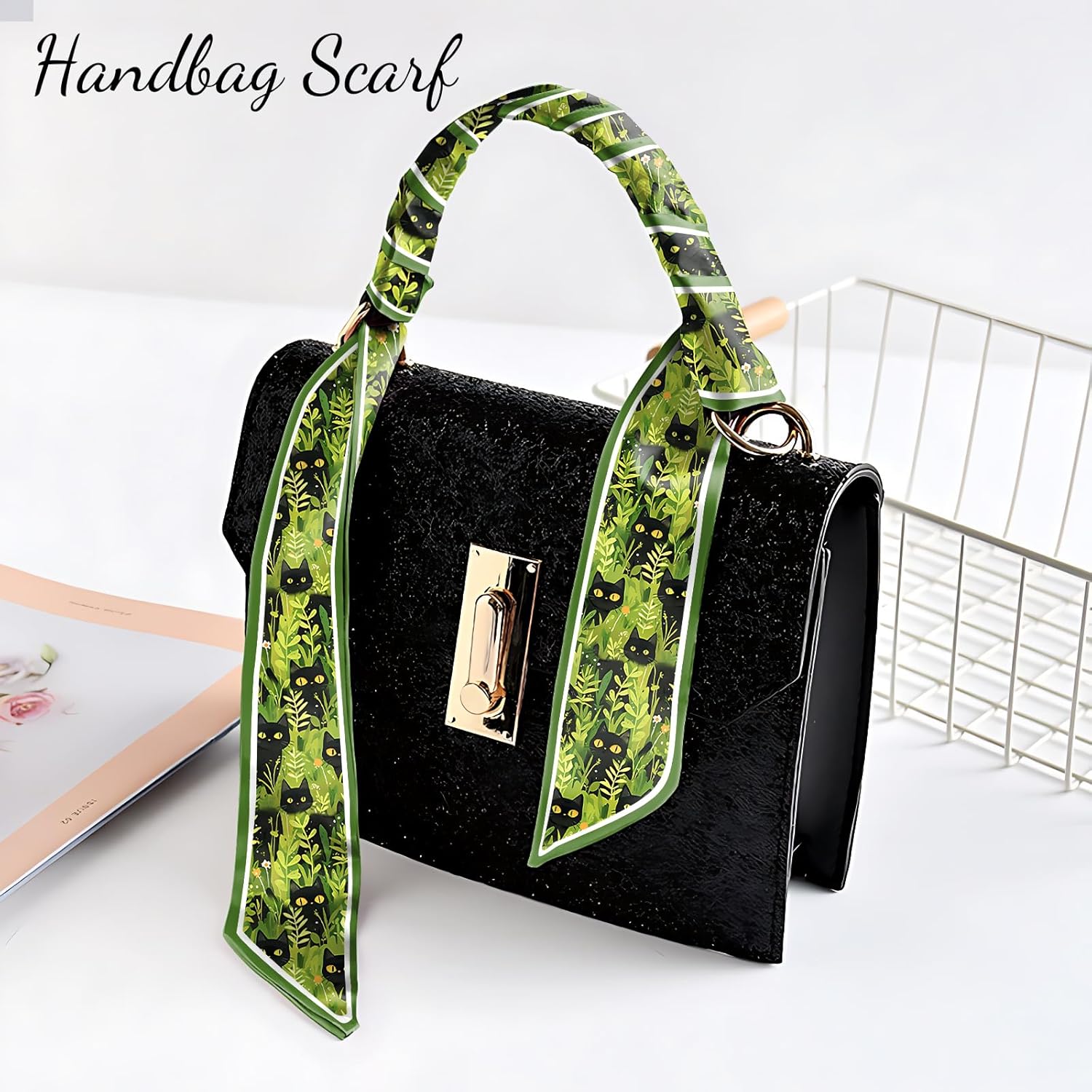 Hair Head Scarf Neck Scarves Silk Feeling Long Satin Fashion Cute Decoration Handbag Women Girls 59 * 6.7'' - Image 7