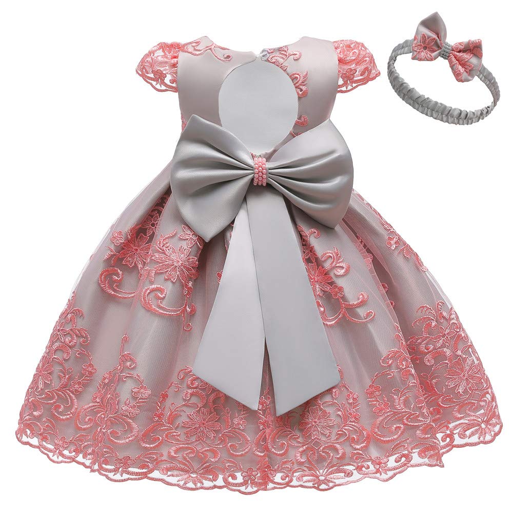 COMISARA0-24M Toddler Baby Girl Birthday Wedding Party Dresses Tutu Gown Dress with Headband