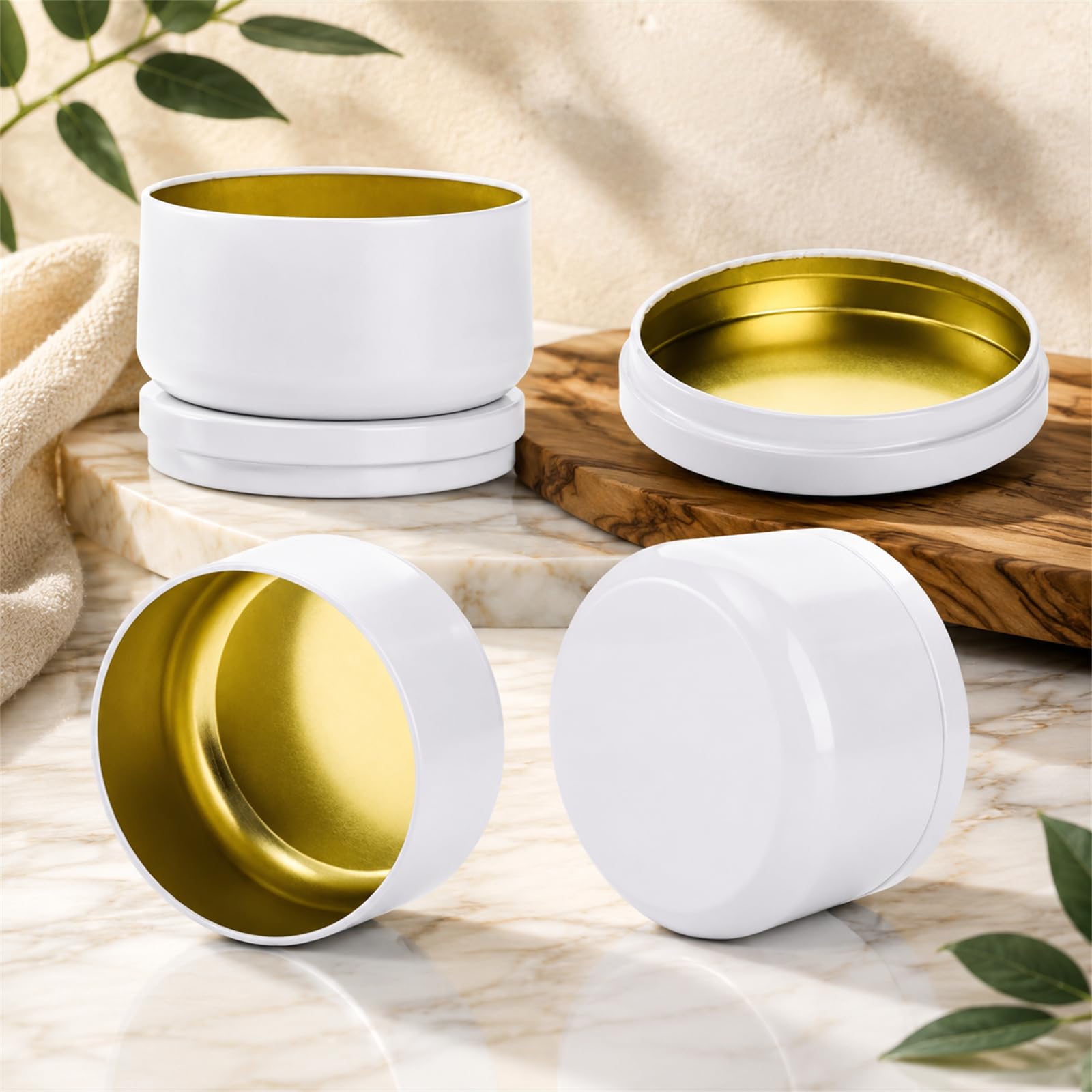 ZENFUN 24 barattoli bianchi per candele, da 170 g, con coperchio, per realizzare candele fai da te, barattoli per candele, contenitori per candele, arti e mestieri, conservare candele, forniture per
