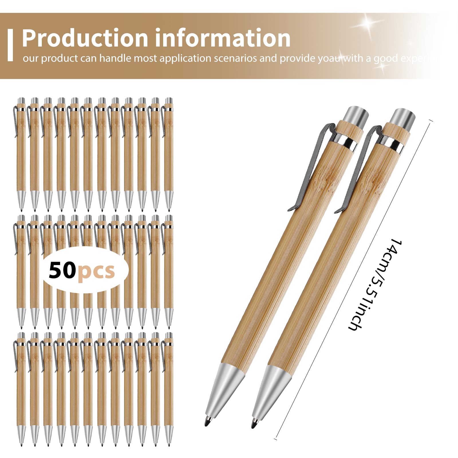 20 Bolígrafos Retráctiles De Bambú Y 20 Piezas De Referencia | Cuotas