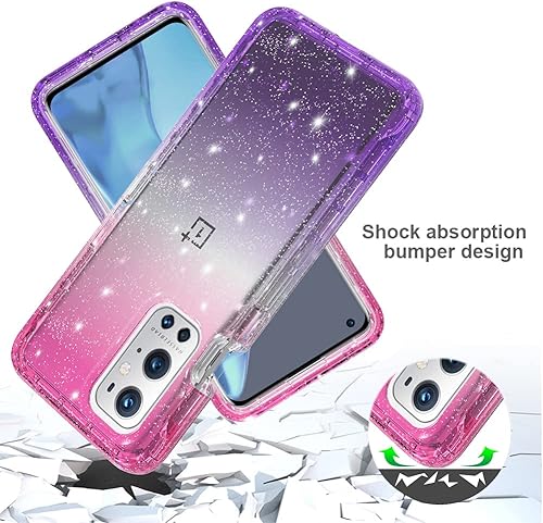 Miniatura 2 de Funda diseñada para OnePlus 9 PRO con purpurina de cuerpo completo 1+9 Pro, absorción de golpes, antiarañazos, resistente, duradera, protección