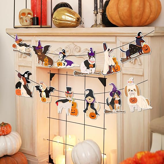 Halloween Dog Decorations Halloween Dog Witch Banner
