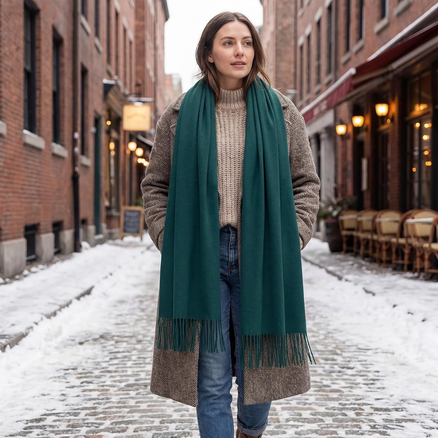 RIIQIICHY Shawl Wraps for Women Winter Scarf for Cold Weather Wedding Pashmina Wrap Warm Scarves Gifts - Image 5