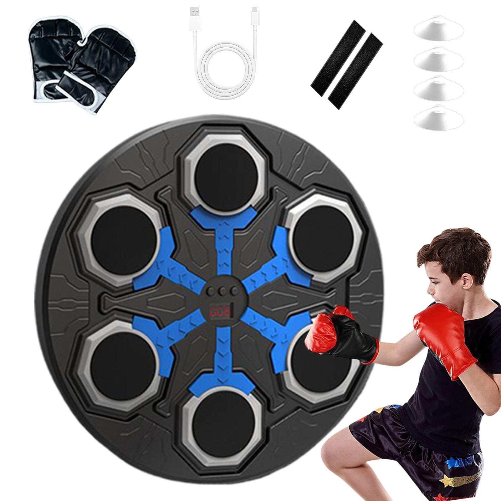 Macchina Da Boxe Musicale Bersaglio Interattivo Da Pugilato Con Musica | Intelligente Attrezzatura Per Allenamento Con Bersaglio Per Casa, Ufficio, Palestra E Fitness Indoor