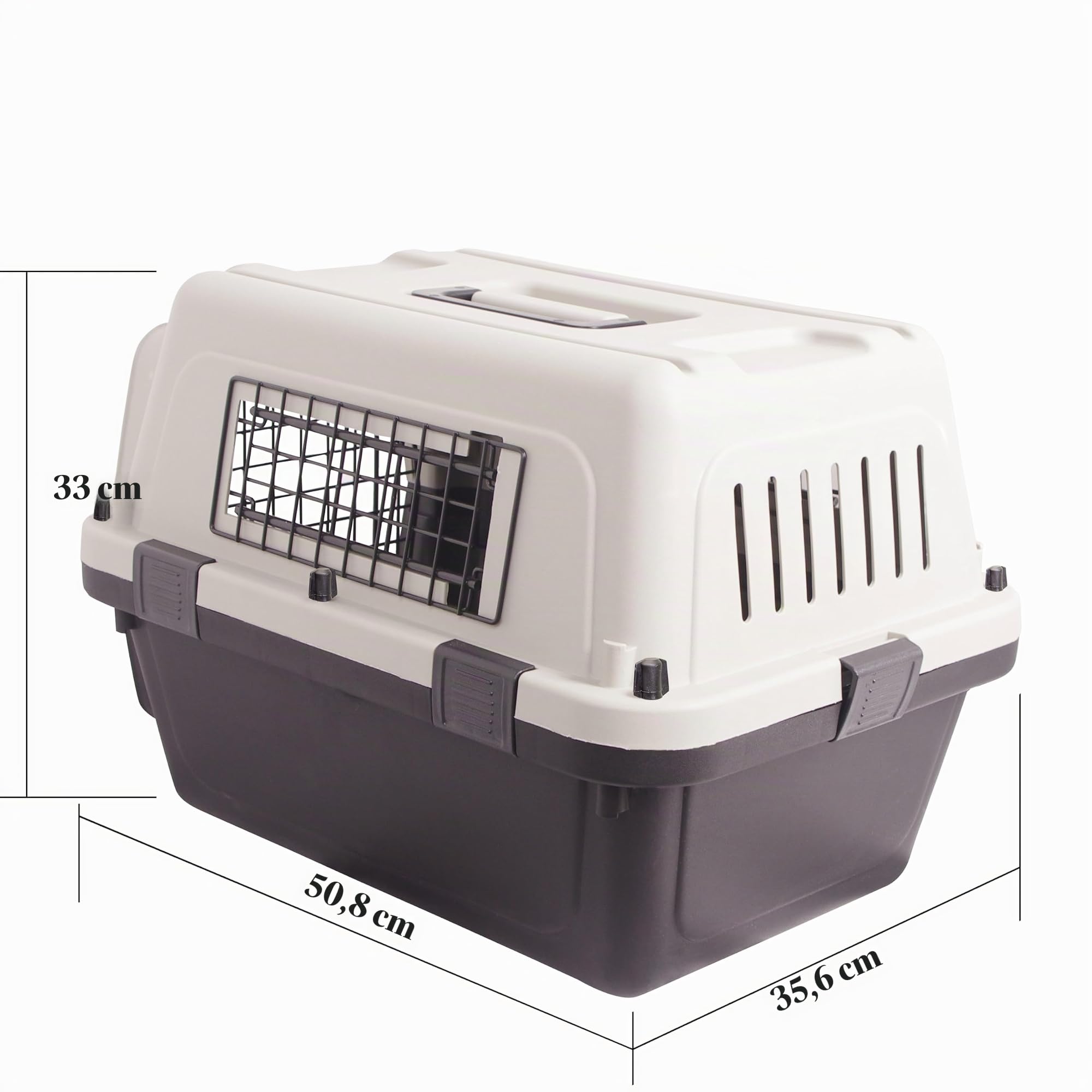 Hunde-/Katzenkiste aus Kunststoff, tragbar, für Reisen, Haustierhütte ohne Rad für Hunde/Katzen, klein, Hellbraun