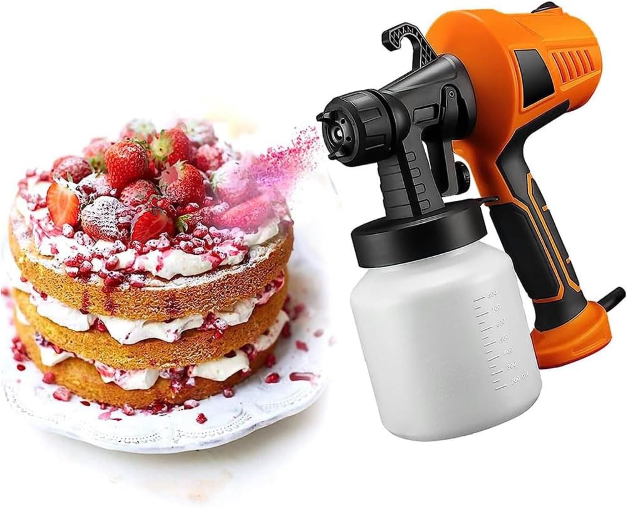 Pistolet à pulvérisation de chocolat 500W kit décoration gâteau machine sablage