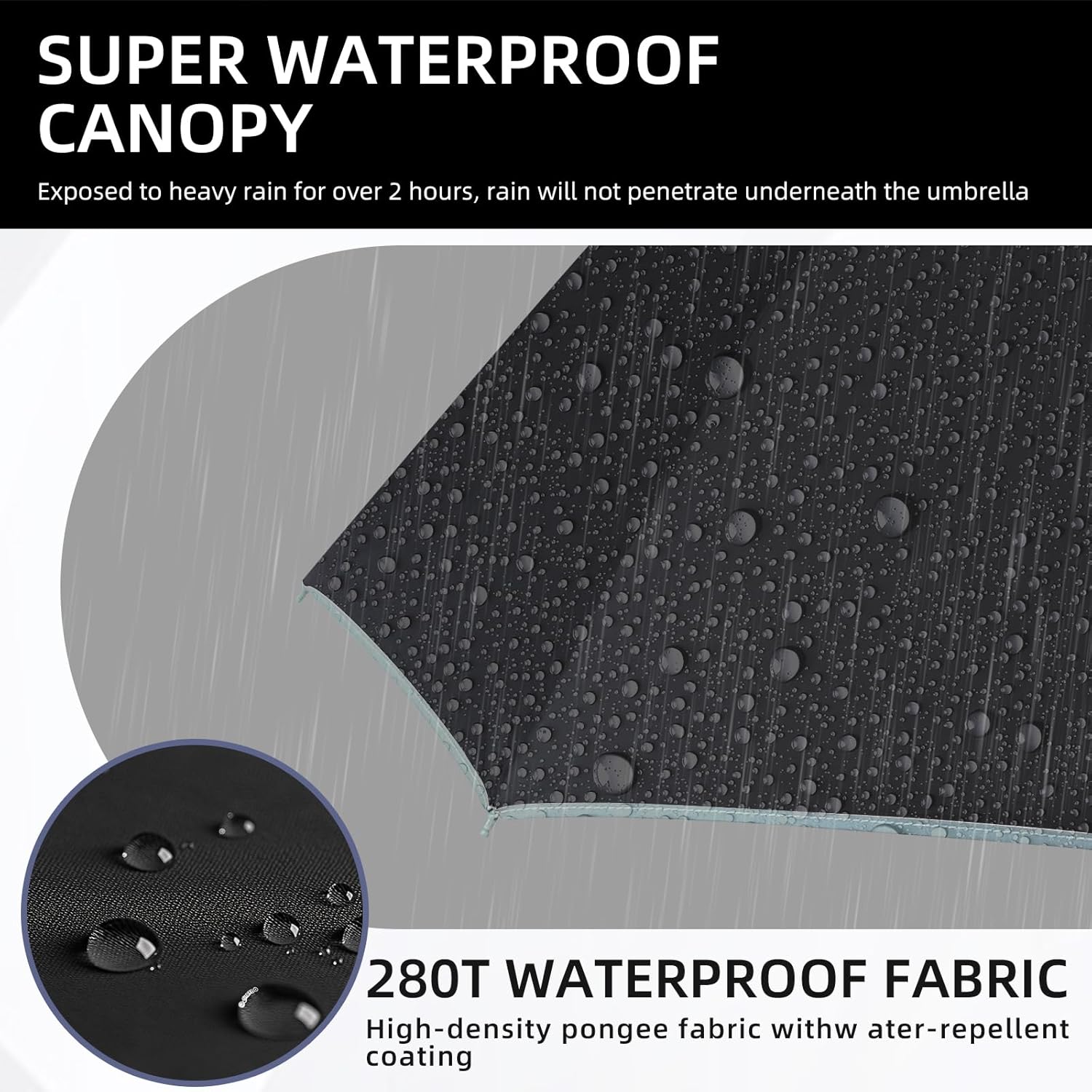 50in Inverted Folding Travel Umbrella – Windproof 10Ribs Upside Down Umbrella with Carabiner Handle, Rain Sun Protection for Women Men (Black)