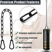Vista 4 de Paquete de 2 cadenas colgantes de columpio con 4 mosquetones de 25 pulgadas, capacidad de 660 libras, kit de herrajes resistentes para hamaca