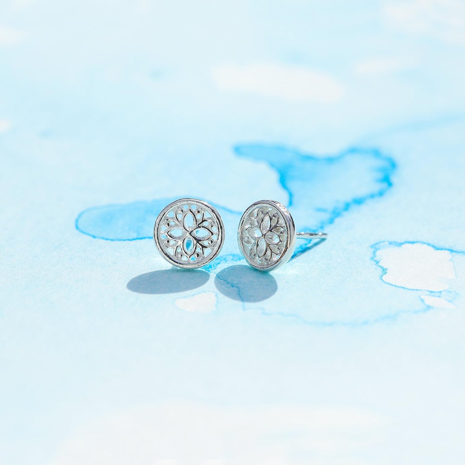 Boma Jewelry Sterling Silver Lotus Flower Stud Earrings - Image 5