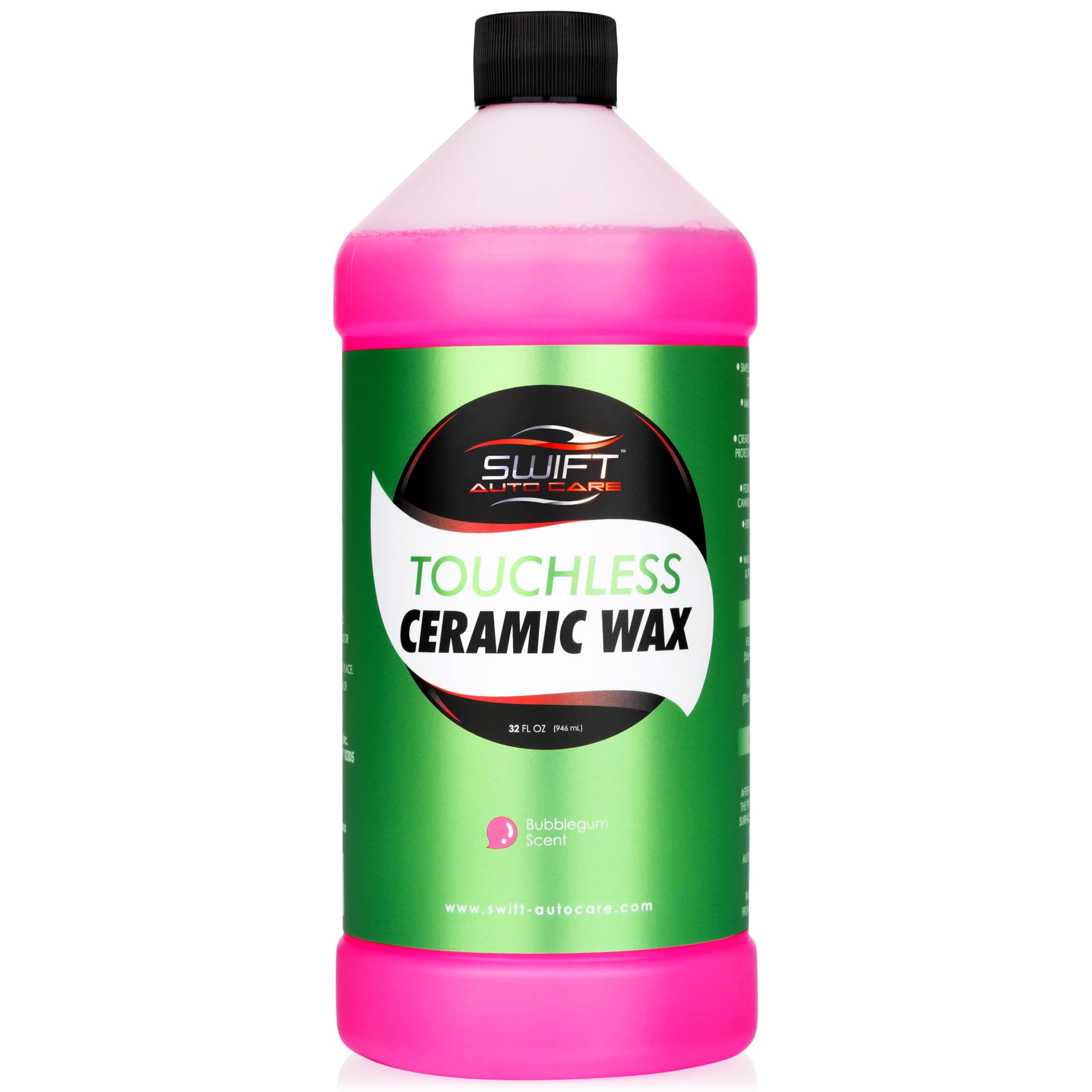 Swift Touchless Ceramic Foamable Wax (32 Oz) – Spray On/Rinse Off For High-Gloss, Hydrophobic Protective Layer | For Foam Cannon & Foam Pump Sprayer After Car Wash | Wax Cars, Trucks, RV’s & More!