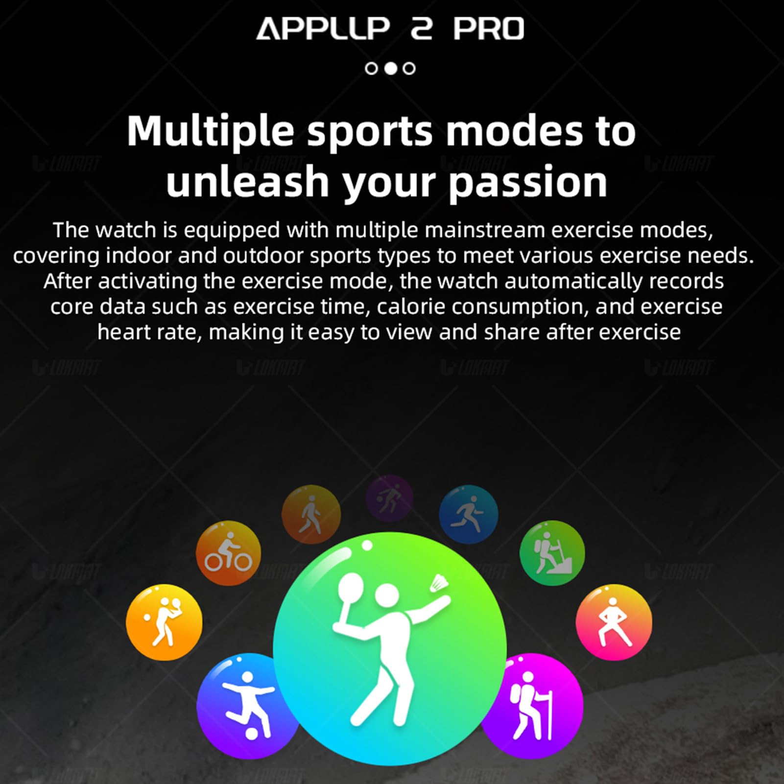 LOKMAT APPLLP 2 PRO 4G Smart Watch con Fitness Tracker e Lettore Musicale per Appassionati di Sport Lega di Alluminio (4+64)