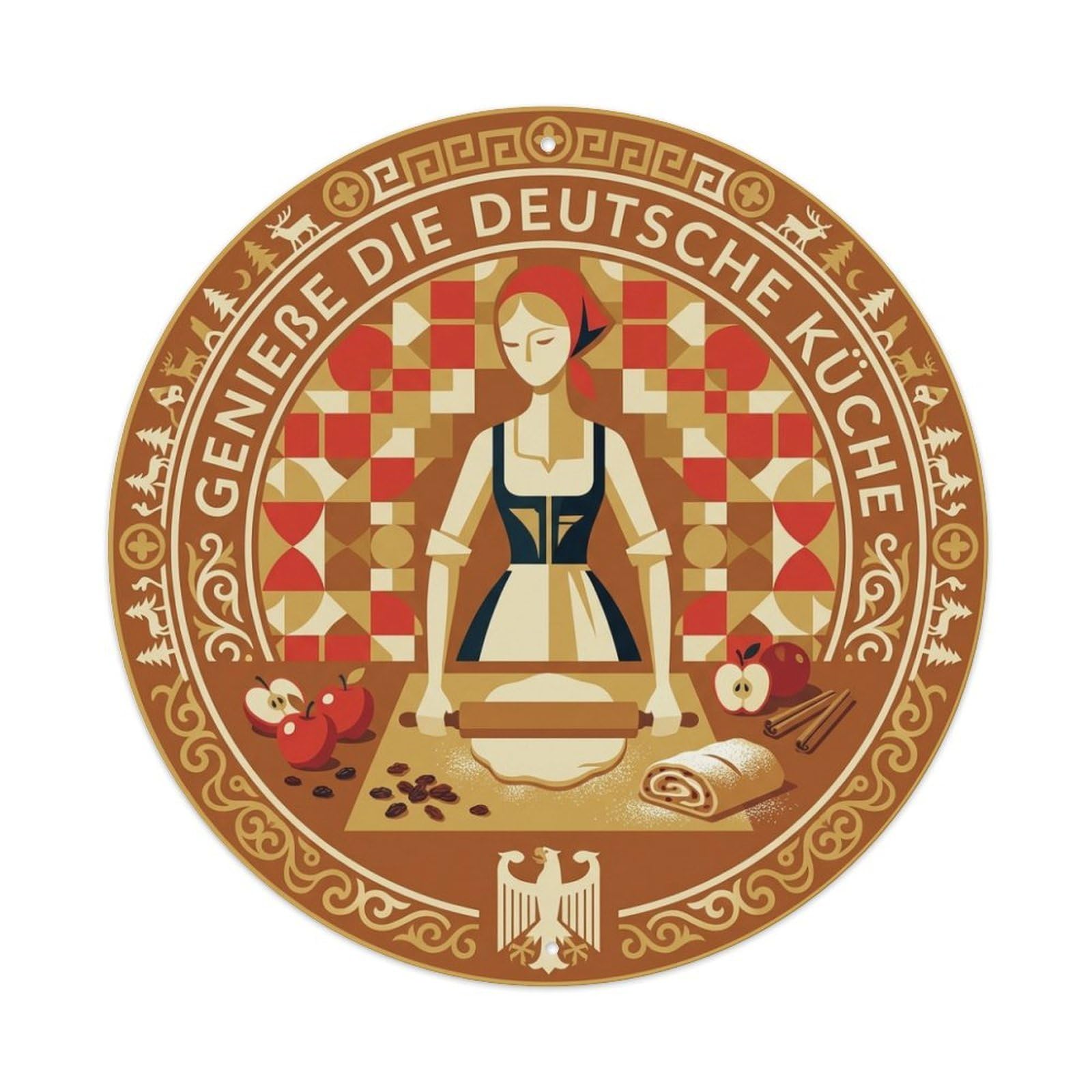 German Cuisine Apfelstrudel Culinary Travel Food Metal Tin Sign