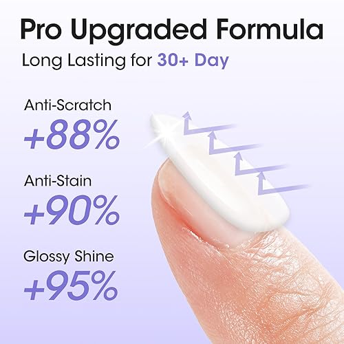 Miniatura 4 de Gellen Esmalte de gel base de goma, 0.7 onzas líquidas de gel para uñas, esmalte de uñas de gel de color rosa, capa base 4 en 1, gel fortalecedor de