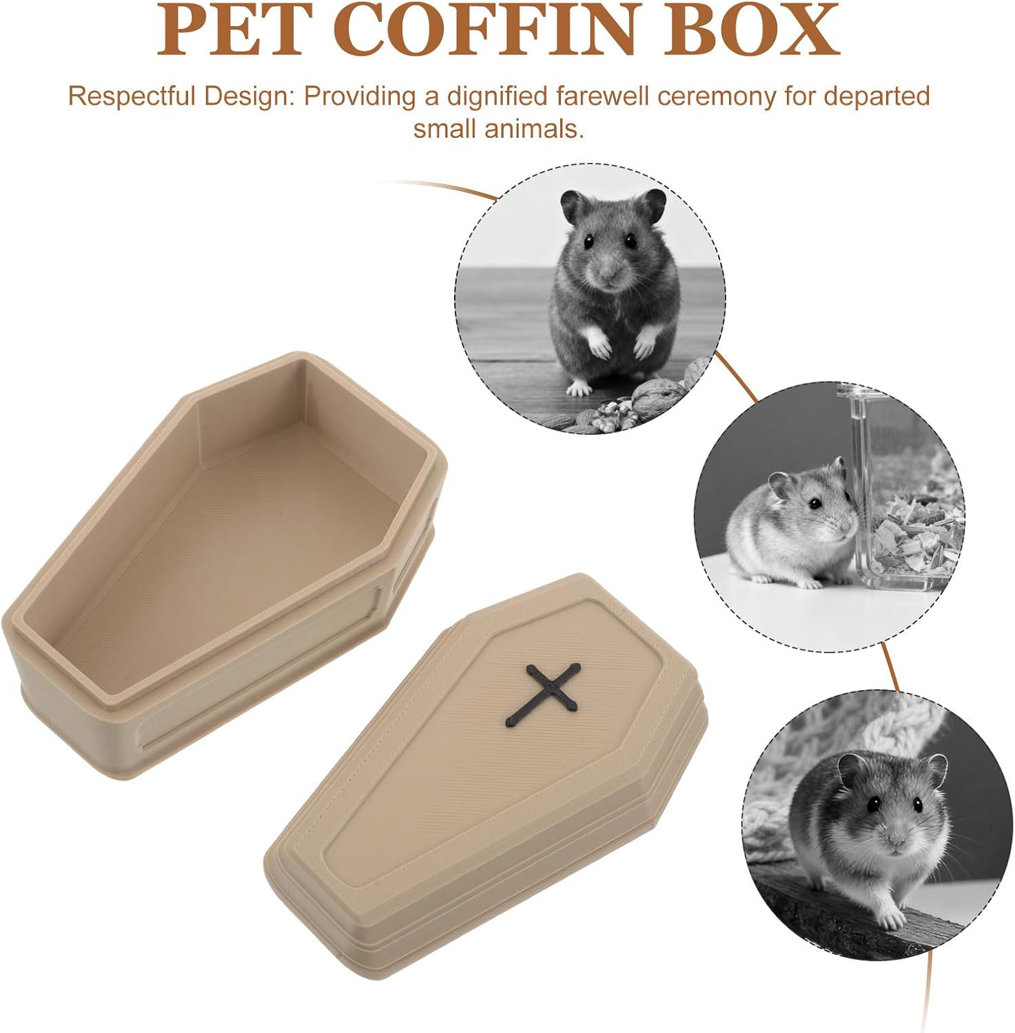 Mini Pet Burial Casket: Resin Coffin - Burial Box for Hamster, Small Animal Bird Reptile Rabbit Mice Memorial Home Trinket Storage
