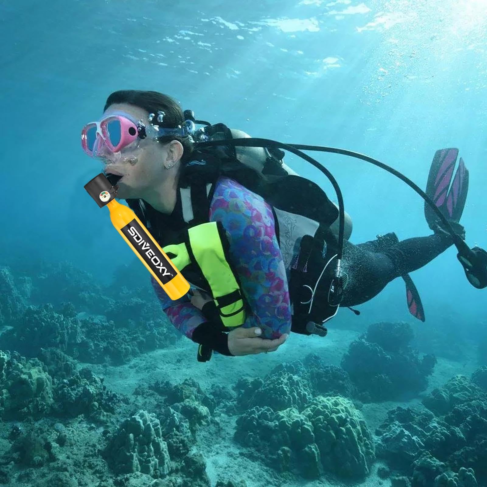 Bombola Portatile Bombole Da Immersione 1L Mini Bombola Di Ossigeno Da 15 A 20 Min Respiratore - 7