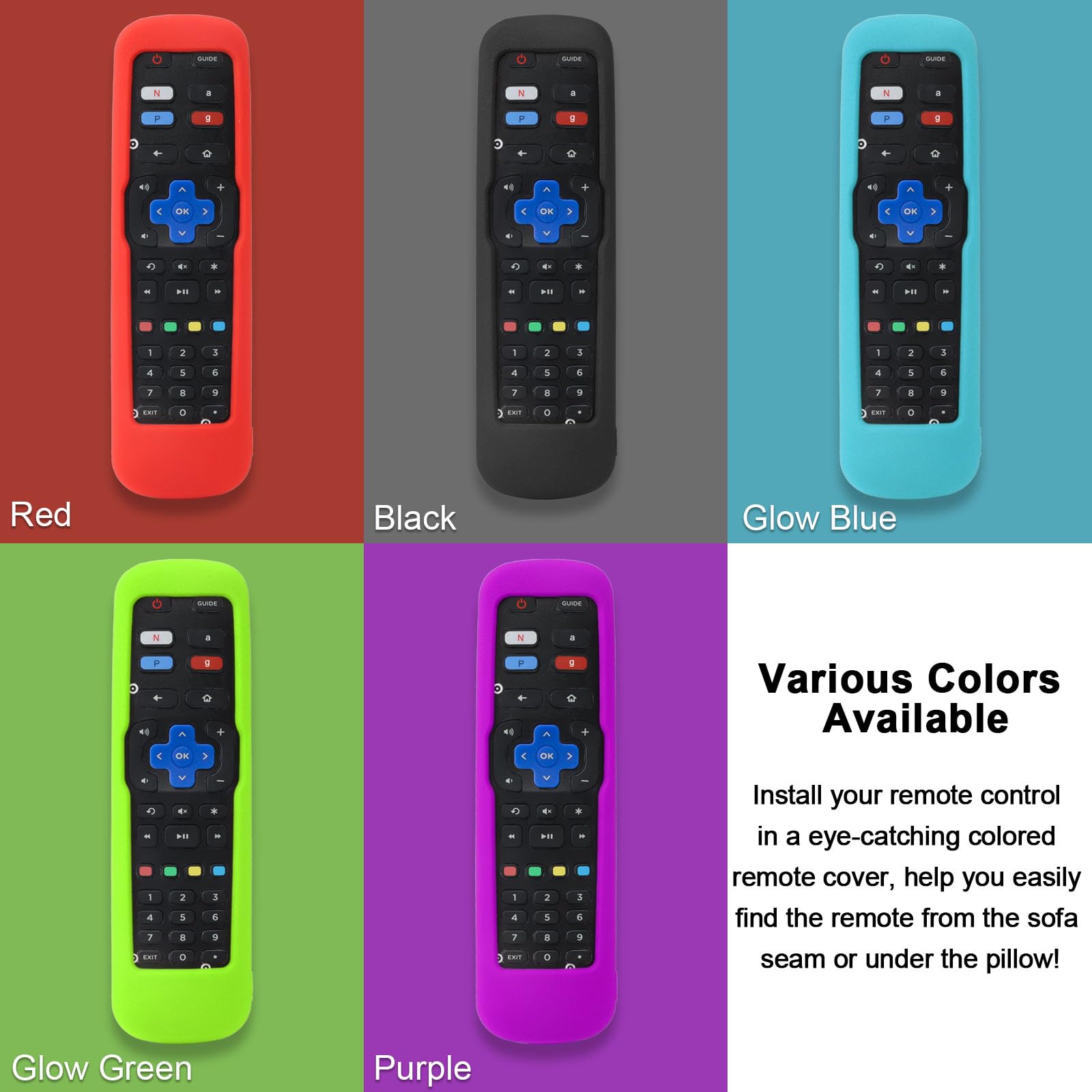 Custodia Protettiva per Hisense VIDAA TV Originale Telecomando, EN2J36H EN2F36H ERF2S36H EN2D36H ERF2N36H Copertura Remota Antiurto, Antiscivolo - Nero
