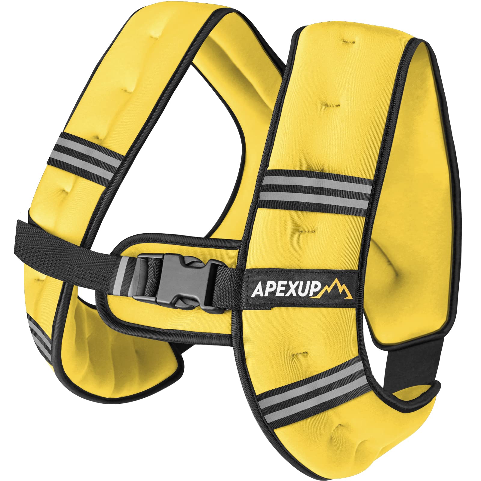 APEXUP Weighted Vest with 5lbs/10lbs/15lbs/20lbs/25lbs/30lbs Weights and Reflective Stripe, Weight Vest Men Women for Workout, Strength Training, Running