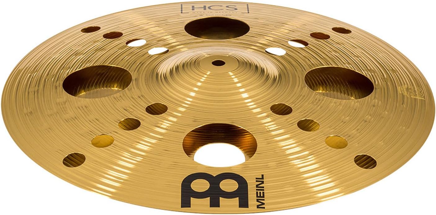 Meinl 16” Trash Crash Cymbal with Holes – HCS Traditional Finish Brass for Drum Set, Made In Germany, 2-YEAR WARRANTY (HCS16TRC)