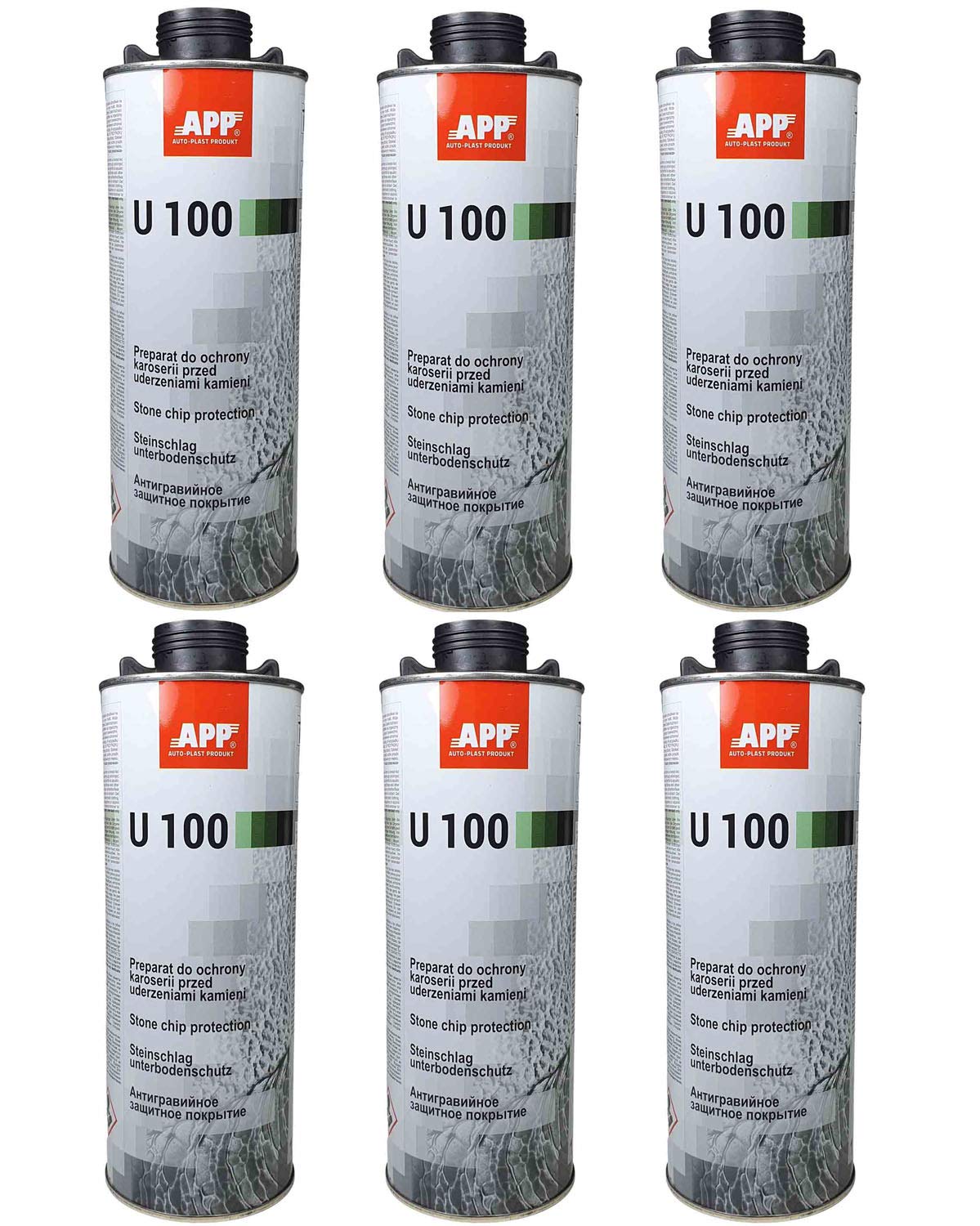APP U100 Unterbodenschutz Schwarz oder Grau - überlackierbarer bitumenfreier Schutz für den Fahrzeug-Unterboden auf Kautschuk-Basis (6 KG UBS schwarz)