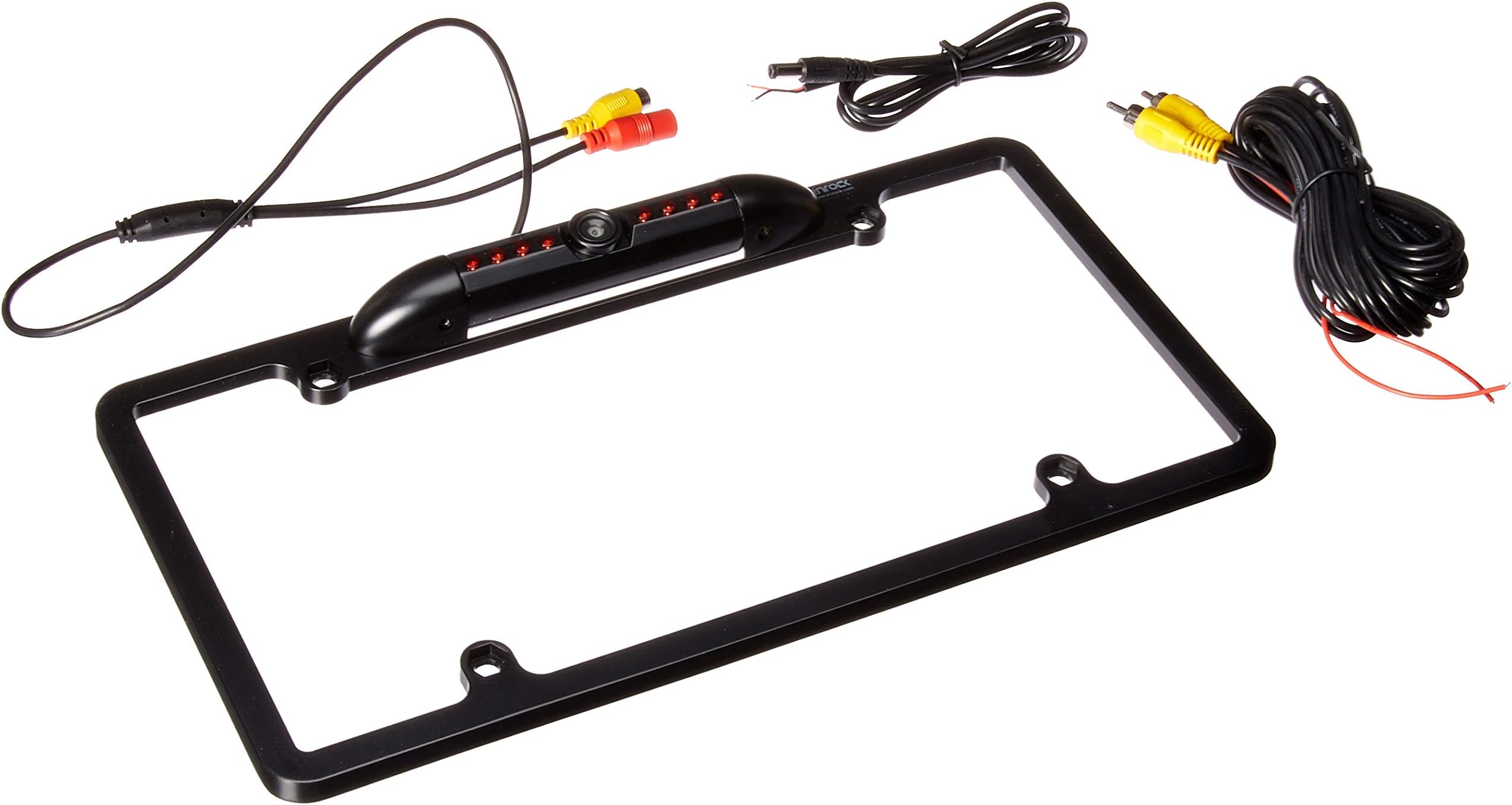 Enrock EABC256B Car License Plate Frame Rear View Backup Night Vision Waterproof Camera with Parking Assist & Distance Scale Lines
