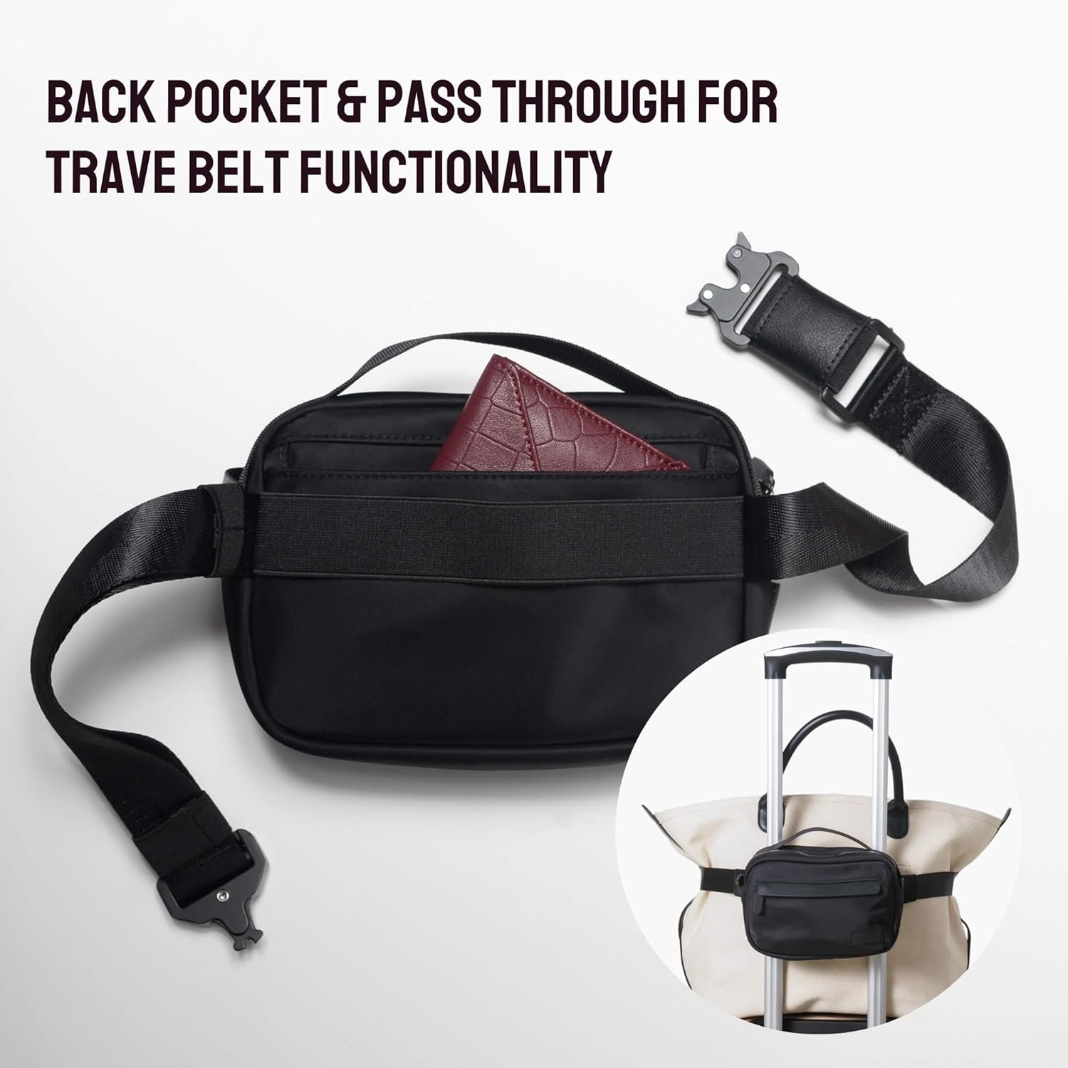 Cincha Travel Belt Bag | 2-in-1 Crossbody Bag and Travel Belt for Luggage | As Seen on Shark Tank