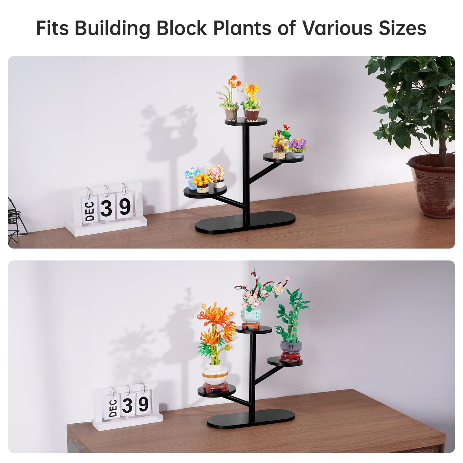 NiHome Tree-Shaped Bamboo Display Stand for Collectibles Mini Figures, Jewelry - Image 3