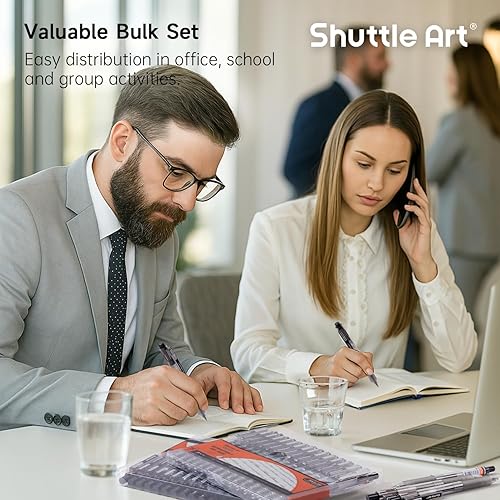 Miniatura 8 de Shuttle Art Ink Glide Series - Paquete de 90 bolígrafos de gel de punta fina retráctiles de 0.020 in, juego a granel de tinta de gel de secado