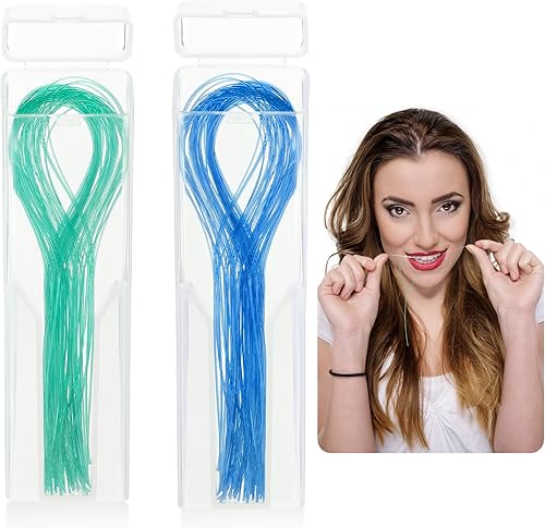Sibba Enhebrador de hilo dental, 100 piezas, púas de encías suaves, puentes dentales, retenedor, cuidado de los dientes, juego de guía dental en