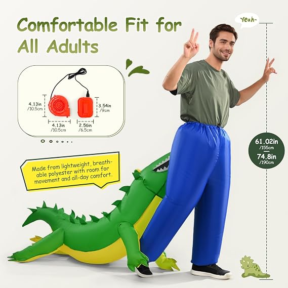 Adult Inflatable Costume, Alien Kidnapping/Horse Riding/Doctor Costumes for Men & Women, Halloween Blow Up Costume for Roleplay Cosplay Party Carnival Funny Dress Show