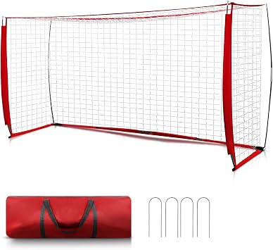 SHANTRA Soccer Goal, 12x6FT Easy Setup Soccer Goals for Backyard with Metal Base, Portable Soccer Net for Teens/Adults, Large Equipment for Training, Soccer Goal for Practice with Carry Bag