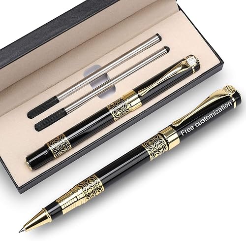 Miniatura 9 de YIVONKA Bolígrafos personalizados, bolígrafos grabados, bolígrafo de rodillo, bolígrafo de repuesto mediano, tinta negra, regalos personalizados