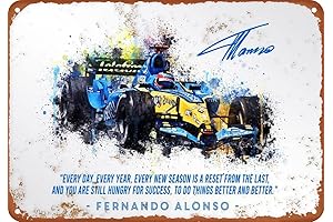 Cars Fernando Alonso 2005 Car Poster Vintage Metal Sign Aluminum Wall Deco...