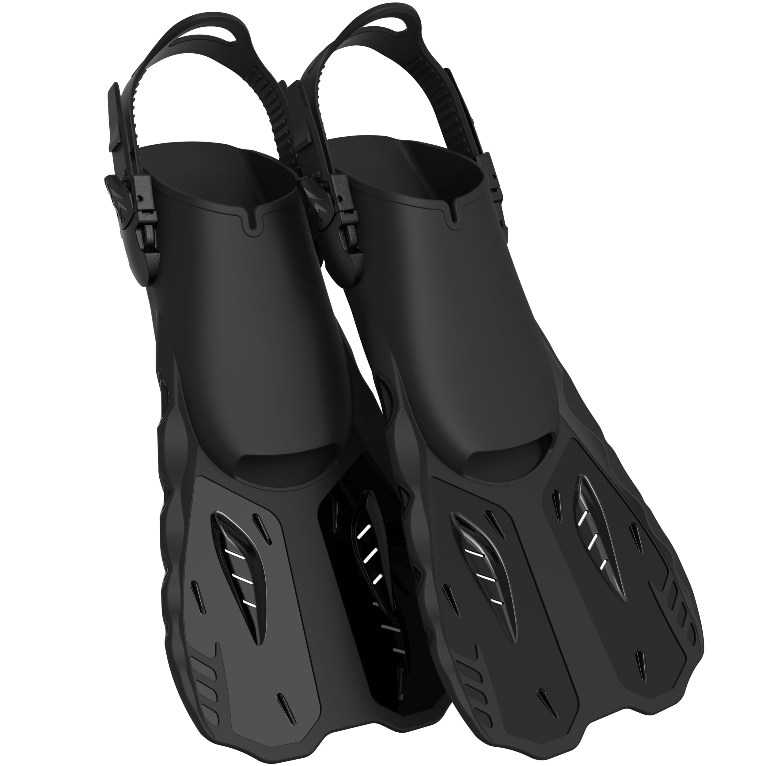 G2RISE Flippers Adult, Swim Fins Travel Size for Snorkeling Training Swimming Diving (Black ,XL)