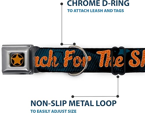 Miniatura 5 de Collar de perro hebilla de cinturón de seguridad Woody Reach para el cielo Denim Blue Print 18 a 32 pulgadas 1.5 pulgadas de ancho