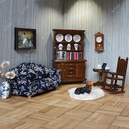 Miniatura 5 de iLAND Dollhouse Pet of Mini Dog, 4 figuras realistas en miniatura, pintadas a mano, incluyendo Cocker Spaniel, dálmata, Basset Hound y German Hunt