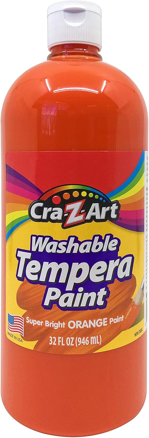 Cra-Z-Art Washable Tempera Paint Orange 32oz, 1 Count (Pack of 1)