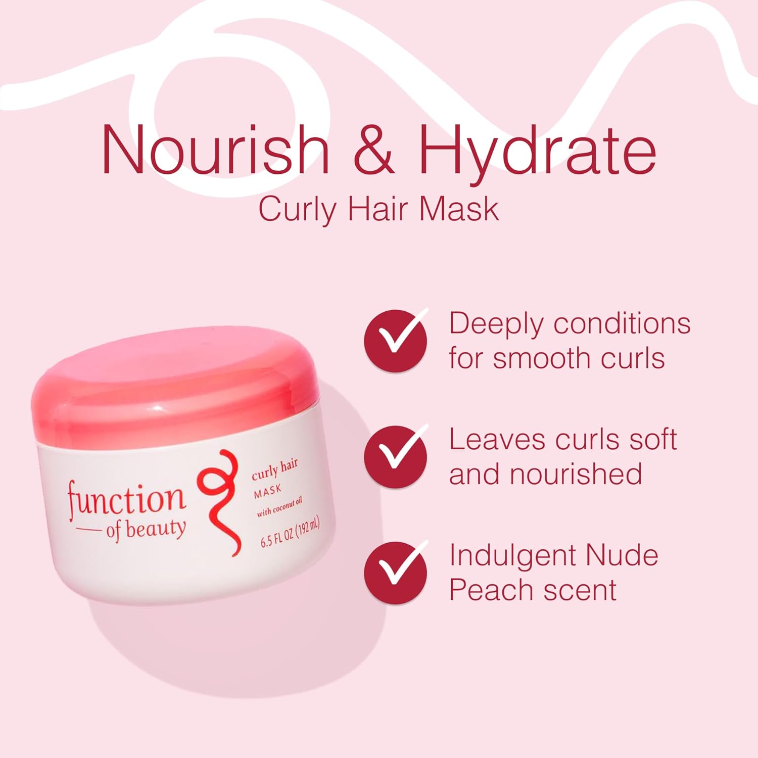 Function of Beauty Hair Mask for Curly Hair - Sulfate-Free Deep Conditioning Hair Mask for Smooth Natural Curls & Bounce - Hydrating & Moisturizing with Coconut Oil - Dry & Dull Hair Care Products - Image 2