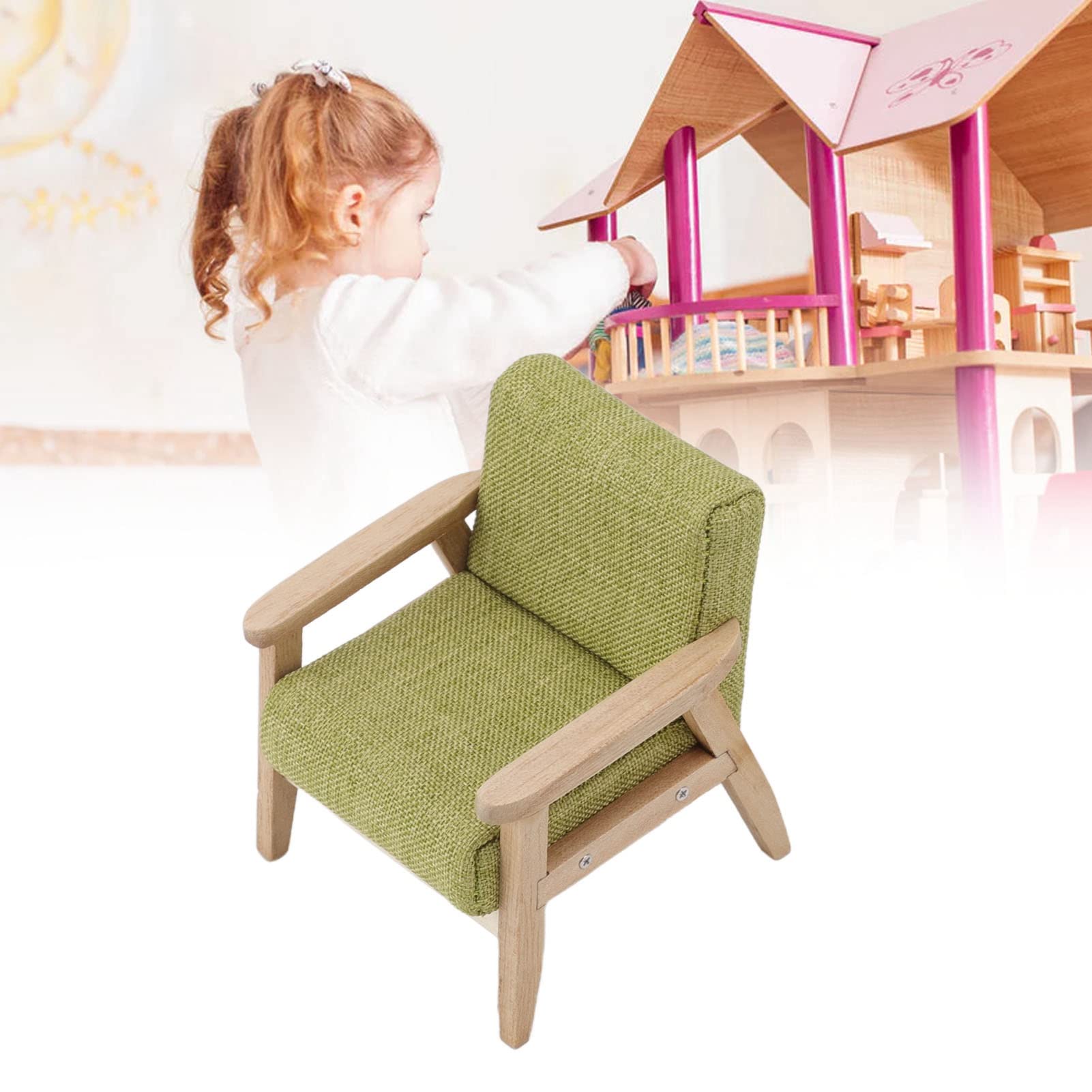 LOBOY 3 Pcs Maison Poupée - Fabrication Mini Maison | Meubles Minia En Bois Et Pp Mini Maison Verte Avec Led Meilleurs C Amz B0