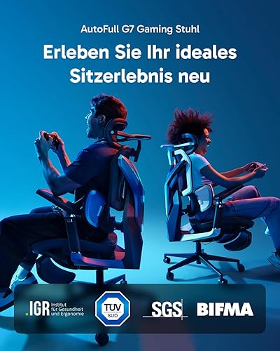 AutoFull G7 Ergonomic Office Chair, 3-Zone Dynamic Lumbar Support, 360° Armrests, CloudTech Mesh, 140° Recline, Footrest, Detachable Back Armor, Desk Chair for Office & Gaming, Black - 2