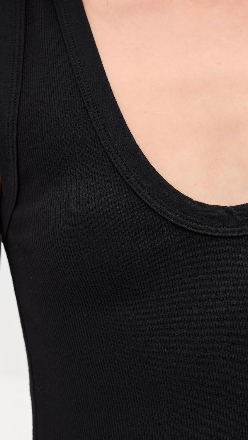 perfectwhitetee Women's Jordan U Neck Ribbed Tank