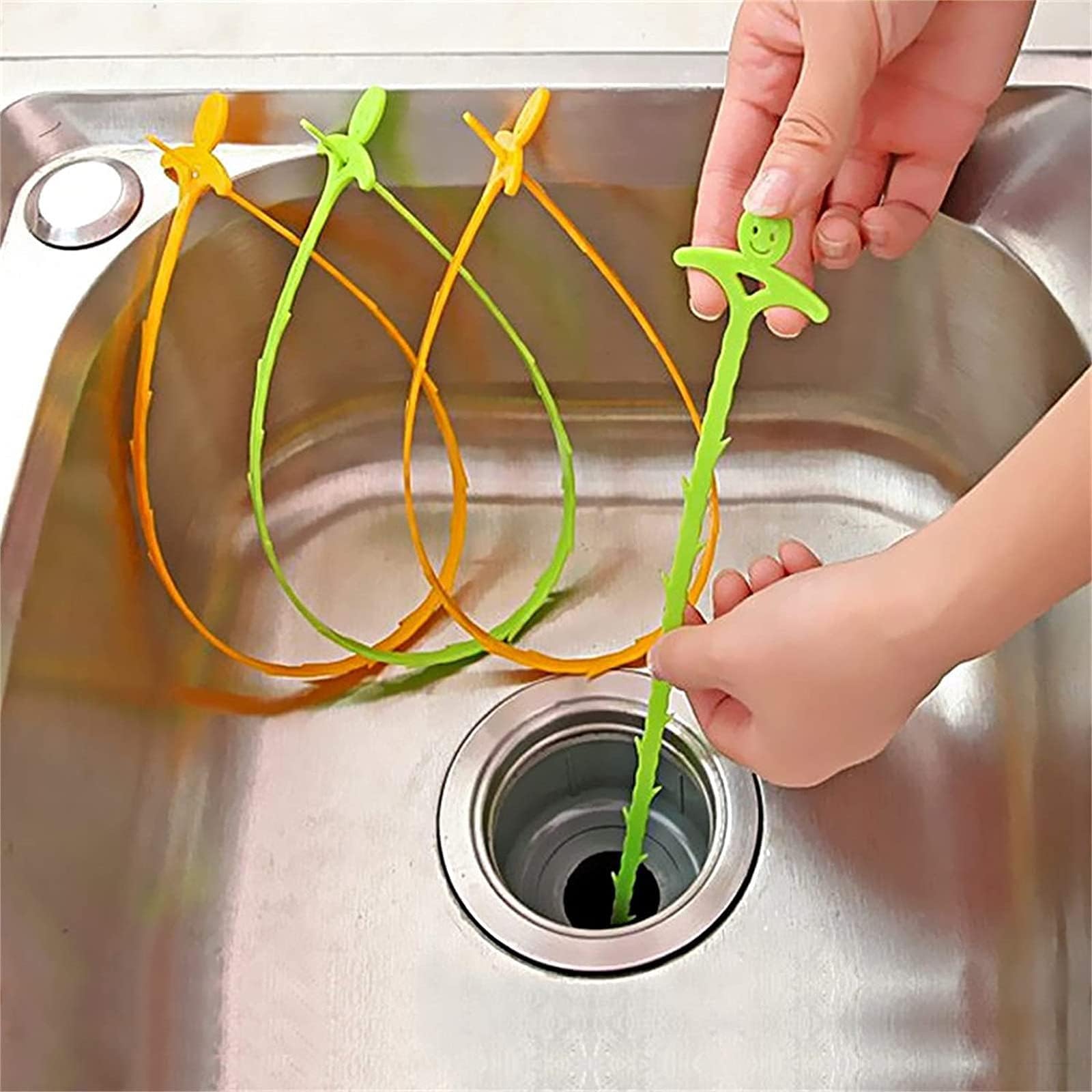 Forlivese 5 Pack 20 Pollici Spirale di pulizia dello scarico, bastoncini teneri di pulizia dello scarico, spirale riutilizzabile di pulizia del tubo