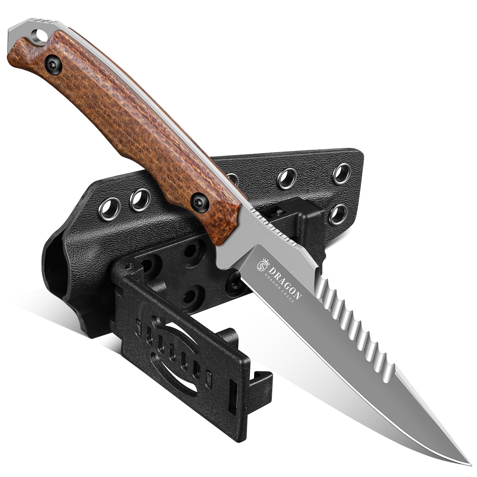 Dragon Creek Feststehendes Outdoor Messer mit G10 Griff Linen