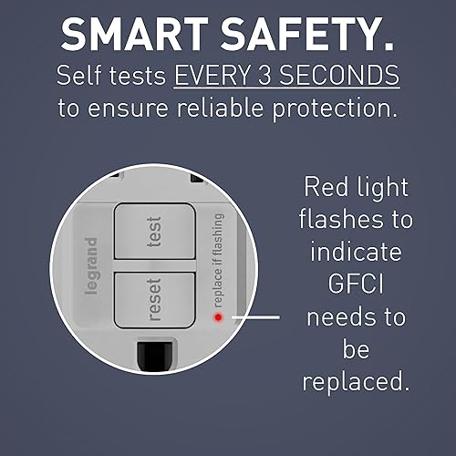 Miniatura 2 de Legrand - Tomacorrientes radiantes de autoprueba GFCI resistentes a la intemperie, 15 amperios, resistentes a manipulaciones, salidas al aire libre,