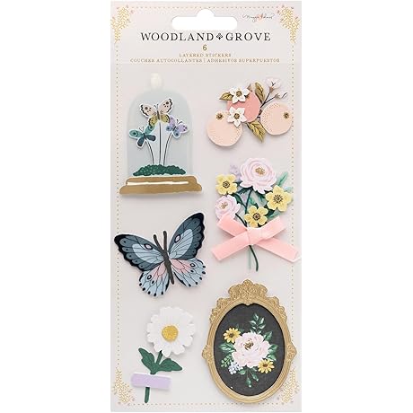 Maggie Holmes Woodland Grove Layered Stickers with Gold Foil Accents